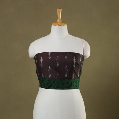 Brown Cotton Pochampally Ikat Blouse Piece