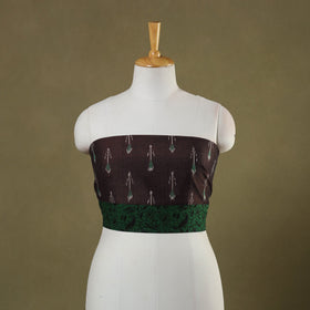 Brown Cotton Pochampally Ikat Blouse Piece