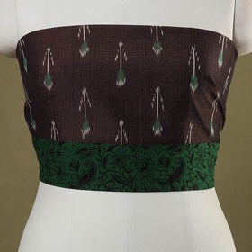 Brown Cotton Pochampally Ikat Blouse Piece