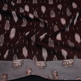 Brown - cotton pochampally ikat blouse piece 54