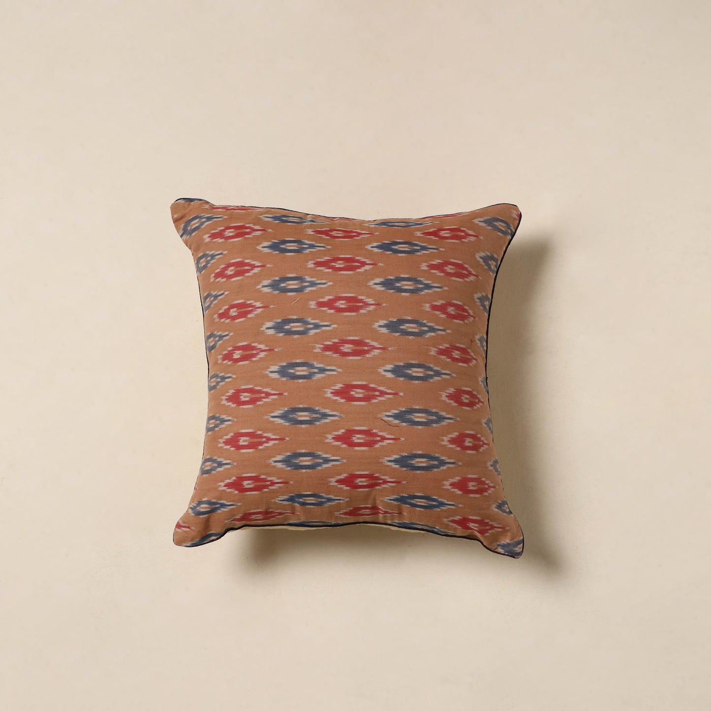 Brown - cotton pochampally ikat cushion cover 28