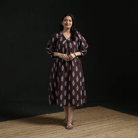 Cotton pochampally ikat dress 15 - handcrafted