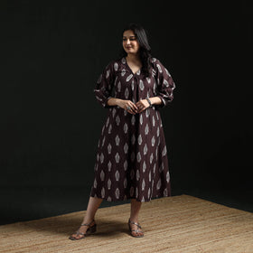 Cotton pochampally ikat dress 15 - handcrafted