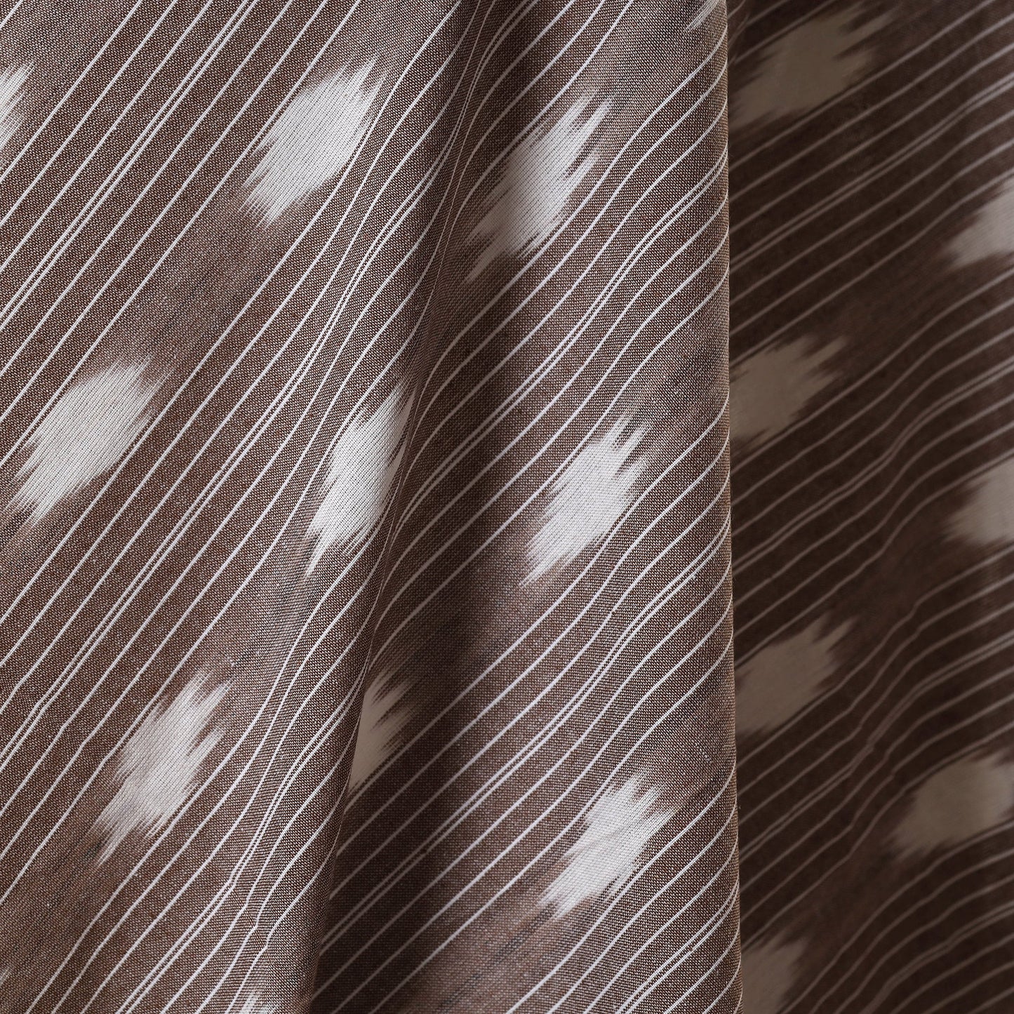 Brown - cotton pochampally ikat fabric 05 - handcrafted