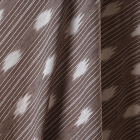 Brown - cotton pochampally ikat fabric 05 - handcrafted