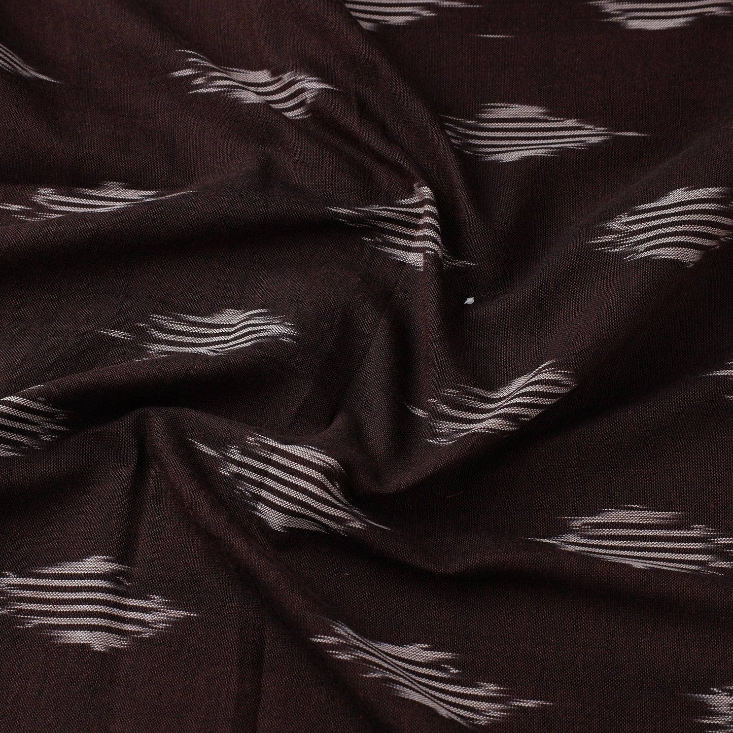 Brown Cotton Pochampally Ikat Fabric