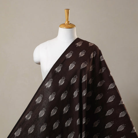 Brown Cotton Pochampally Ikat Fabric