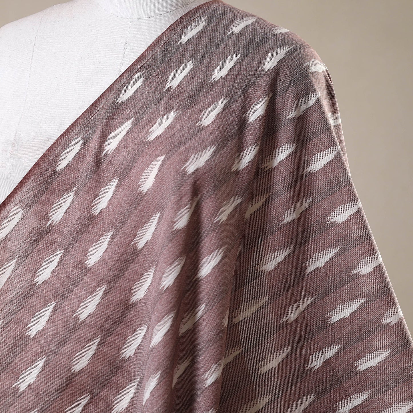 Brown - cotton pochampally ikat fabric 12 - handcrafted