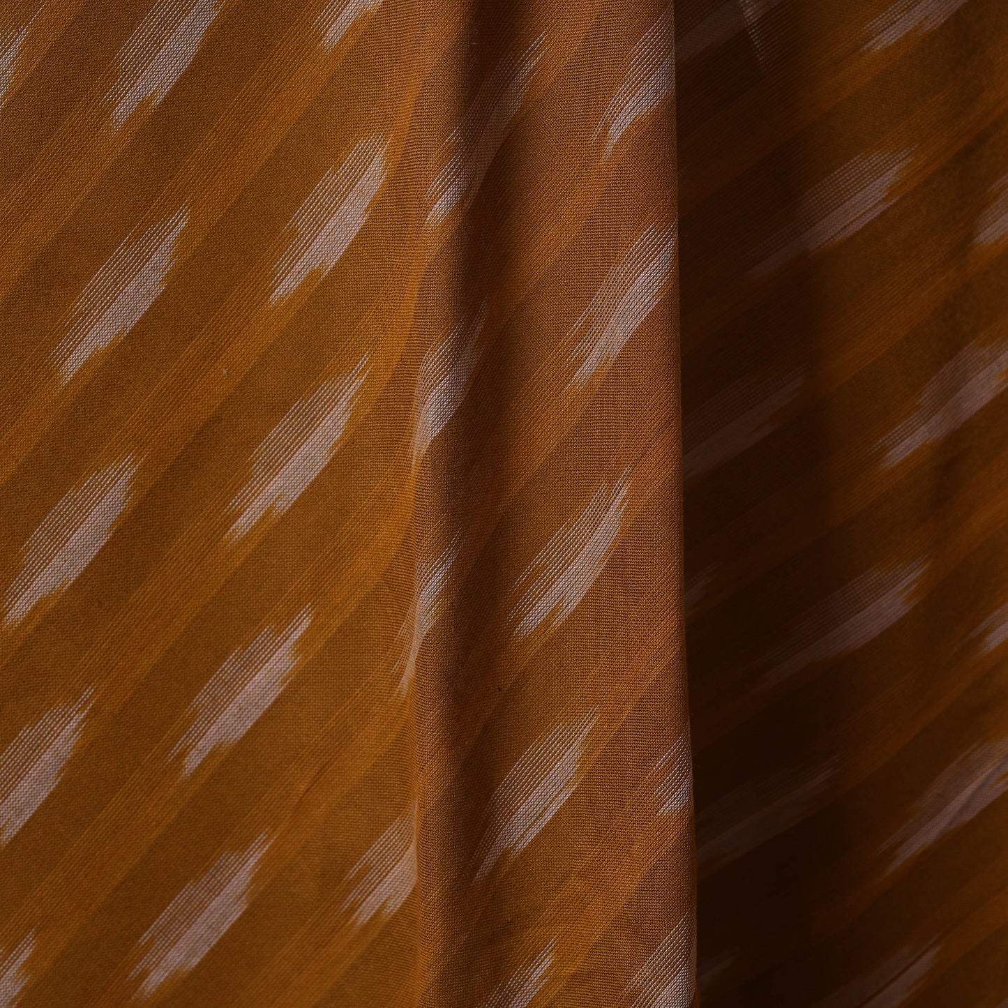 Brown - cotton pochampally ikat fabric 19 - handcrafted