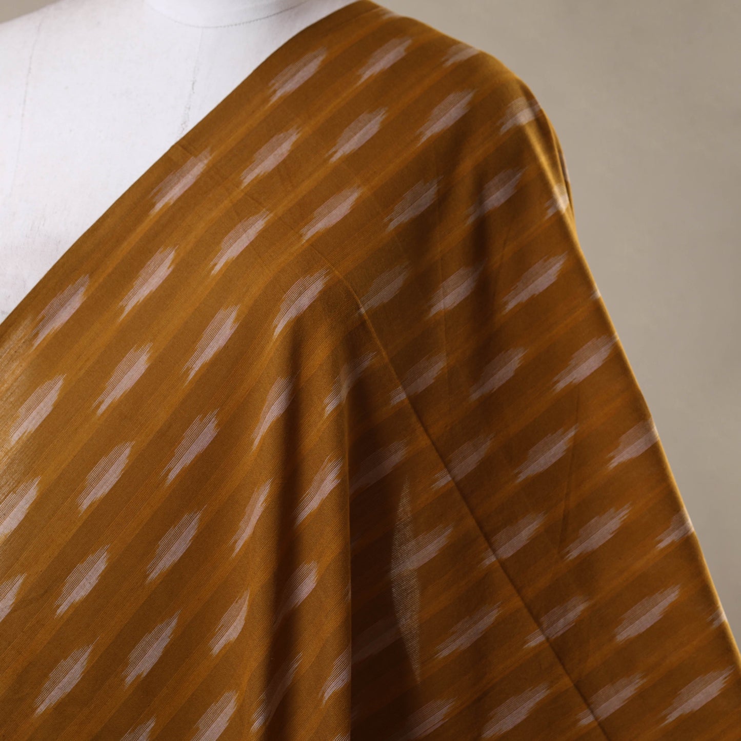 Brown - cotton pochampally ikat fabric 19 - handcrafted