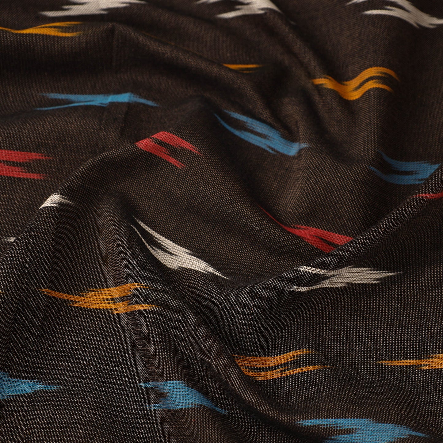  Cotton Brown Pochampally Ikat Fabric Online in India