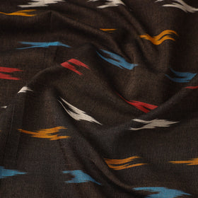  Cotton Brown Pochampally Ikat Fabric Online in India