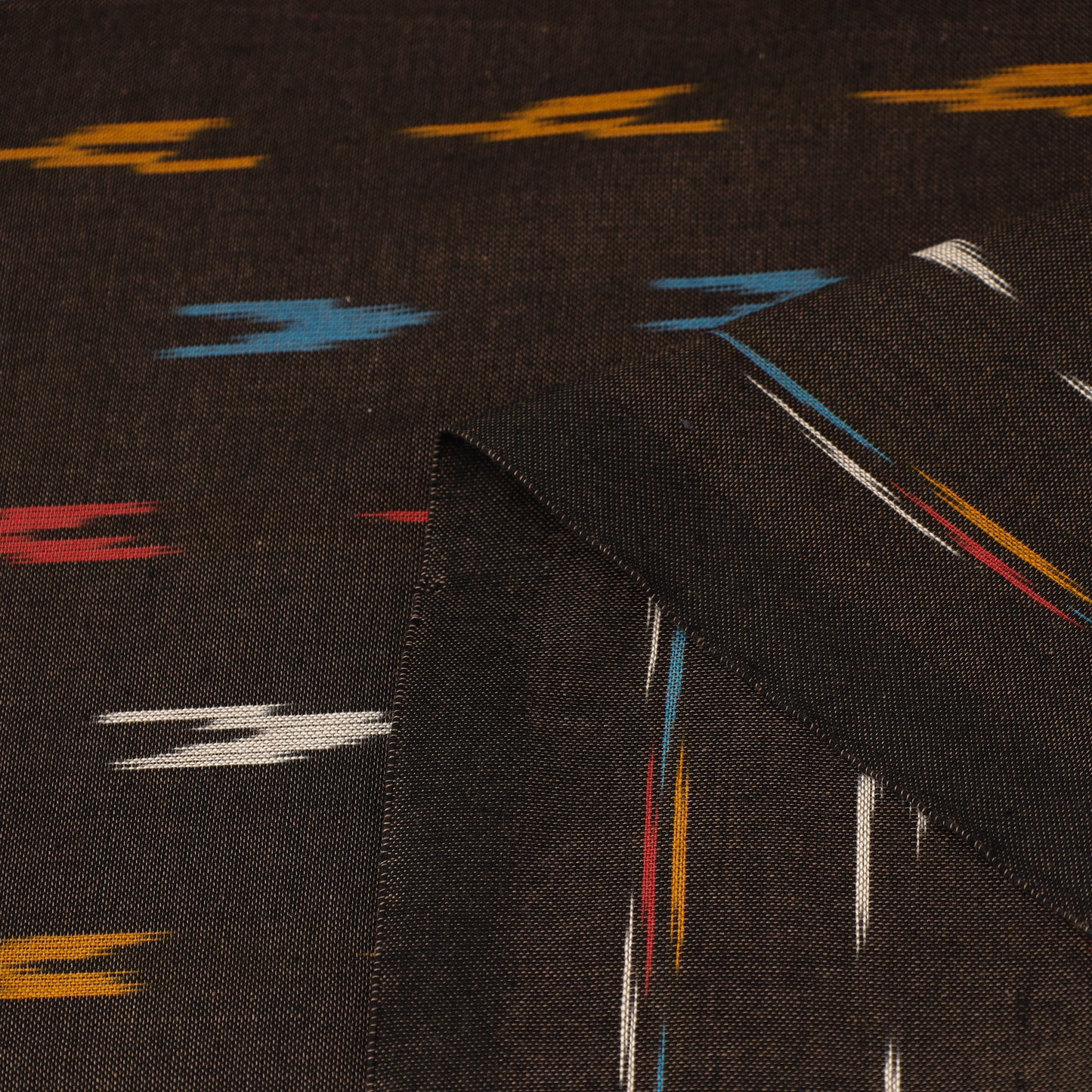  Cotton Brown Pochampally Ikat Fabric Online in India