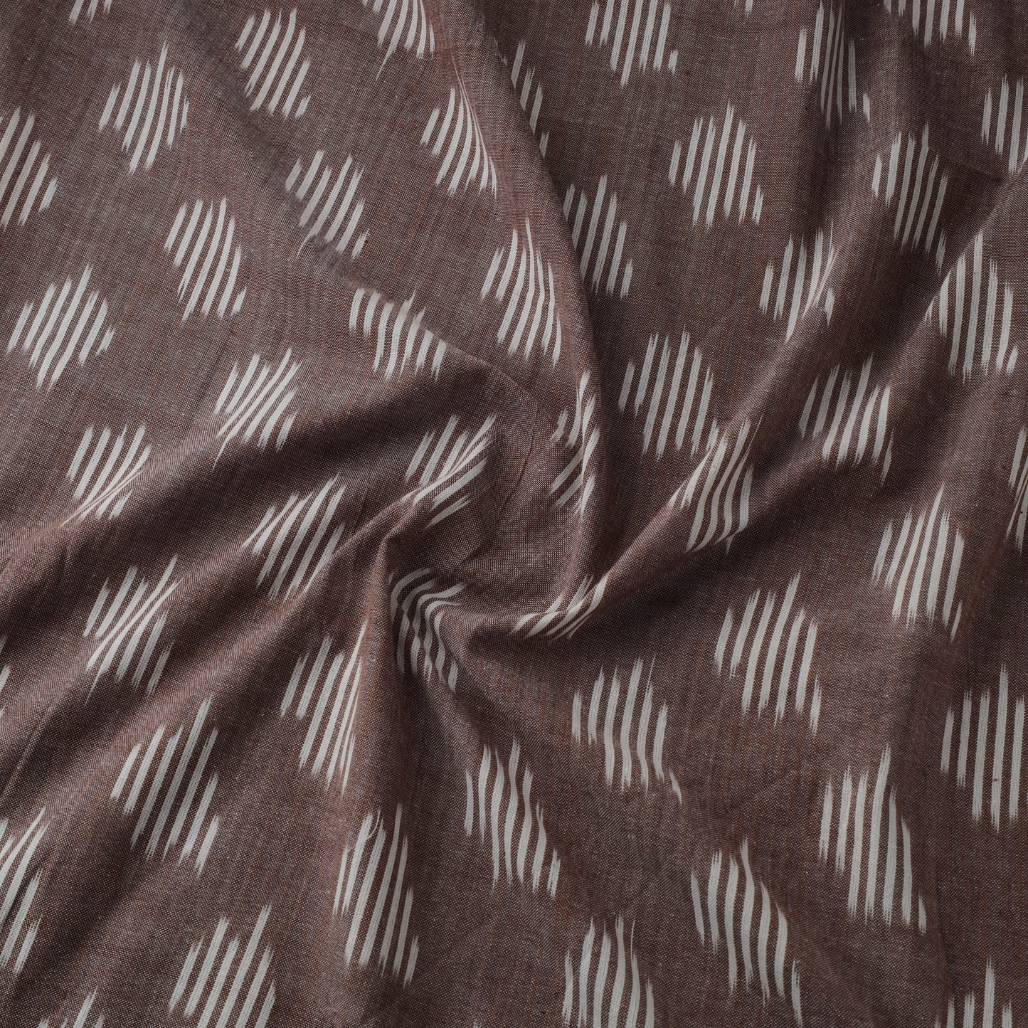 Brown Cotton Pochampally Ikat Fabric