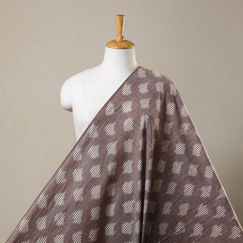 Brown Cotton Pochampally Ikat Fabric