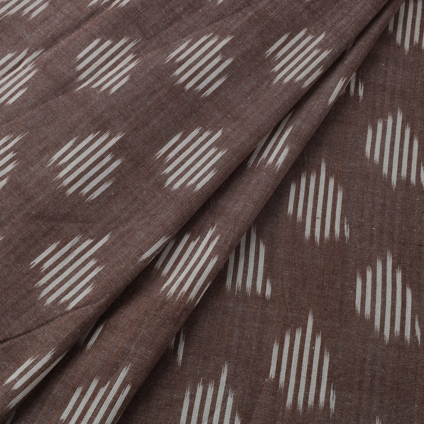 Brown Cotton Pochampally Ikat Fabric
