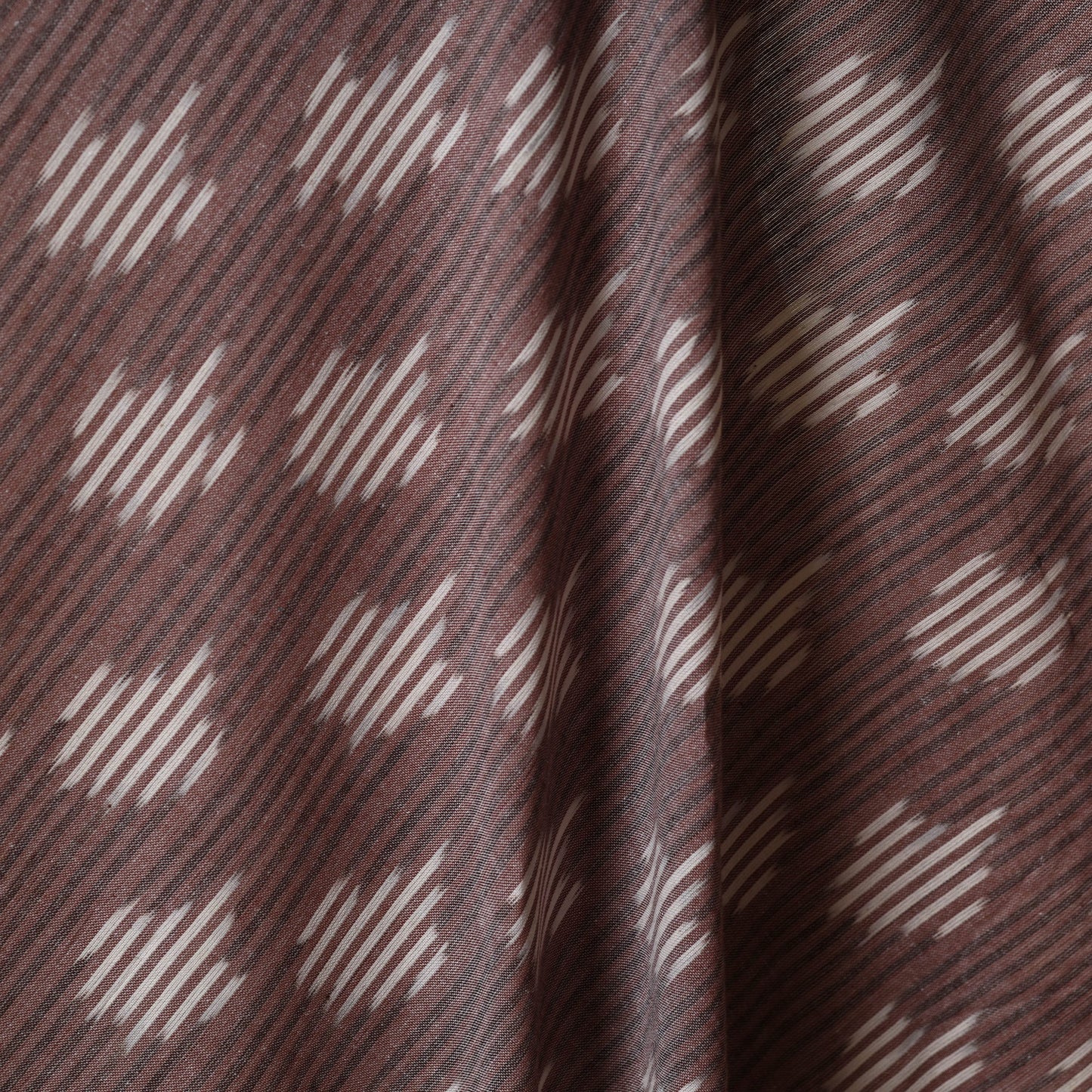 Brown - cotton pochampally ikat fabric 40 - handcrafted
