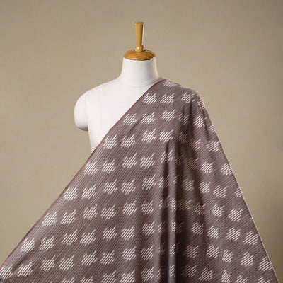 Brown - cotton pochampally ikat fabric 40 - handcrafted