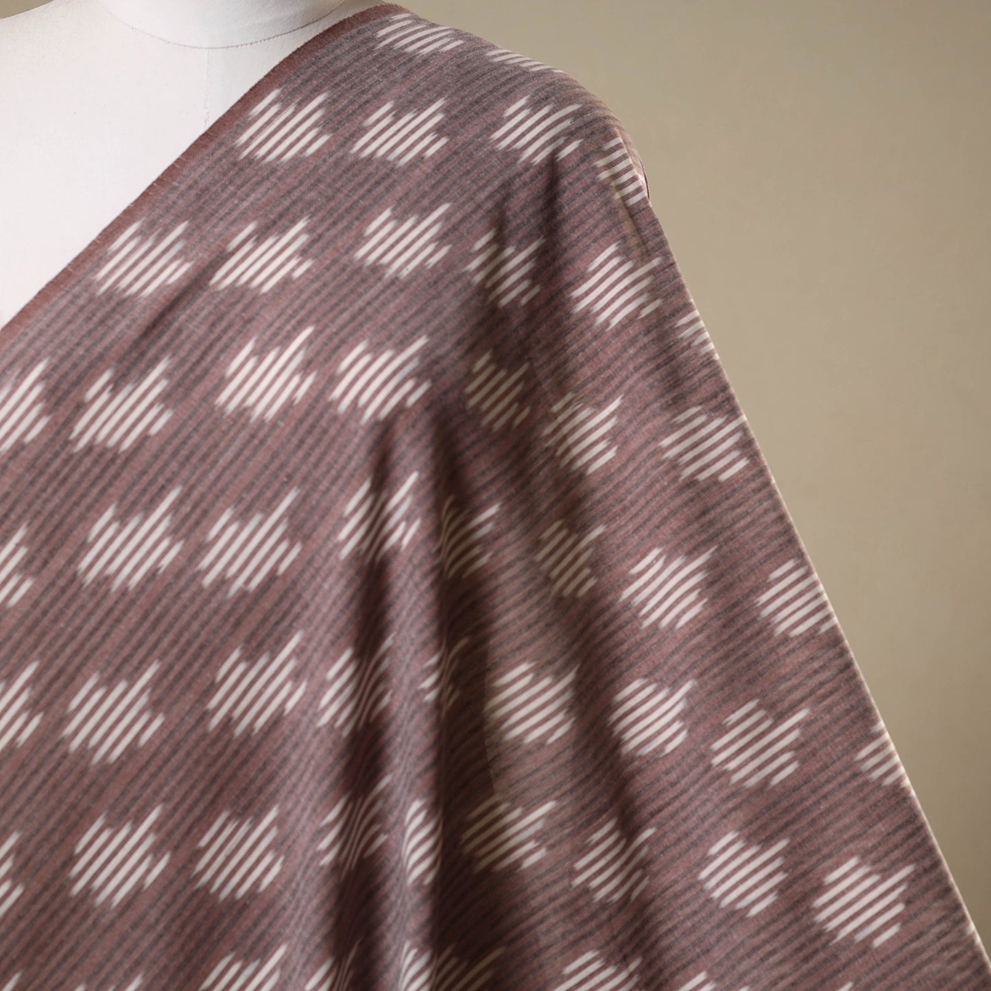 Brown - cotton pochampally ikat fabric 40 - handcrafted