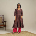 Brown Cotton Pochampally Ikat Kurta Set (Set of 2)