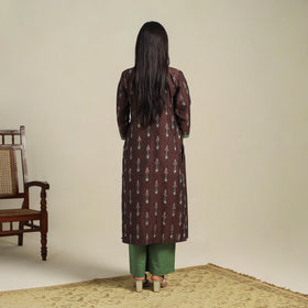Brown - cotton pochampally ikat kurta set (set of 2) 10