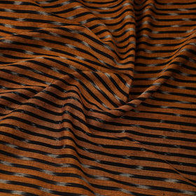 Brown Cotton Pochampally Weave Ikat Fabric