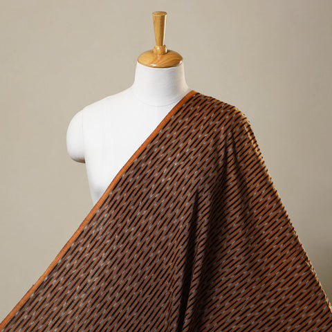 Brown Cotton Pochampally Weave Ikat Fabric