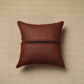 Buy Brown Cotton Printed Kalamkari Cushion Cover