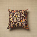 Buy Brown Cotton Printed Kalamkari Cushion Cover