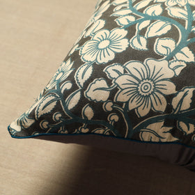 Brown - Cotton Printed Kalamkari Cushion Cover (16 x 16 in) 12