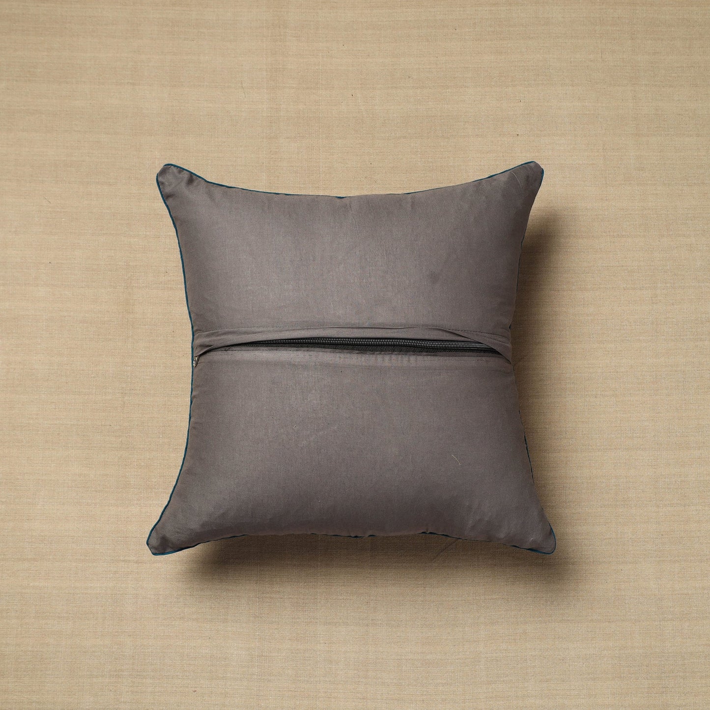 Brown - Cotton Printed Kalamkari Cushion Cover (16 x 16 in) 12