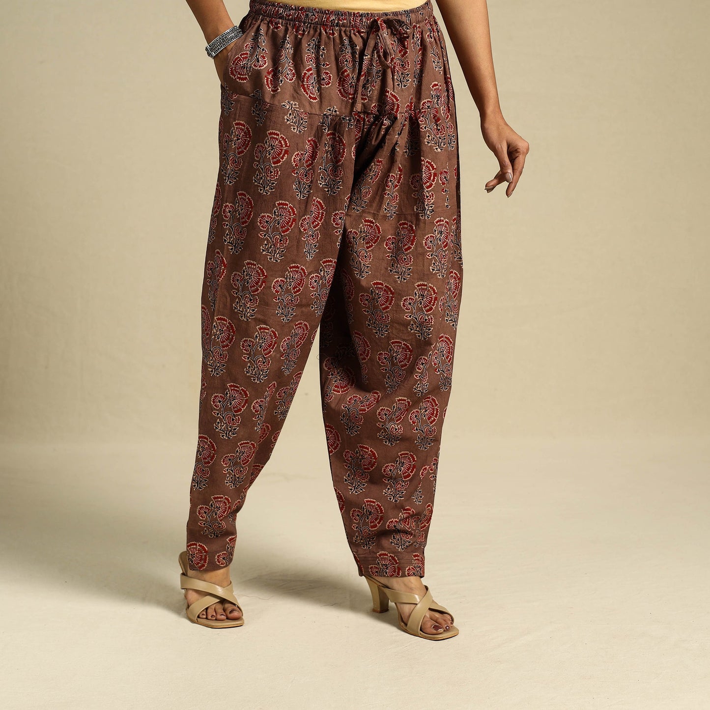 Brown Block Print Cotton Ajrakh Salwar