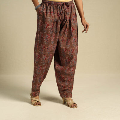 Brown Block Print Cotton Ajrakh Salwar