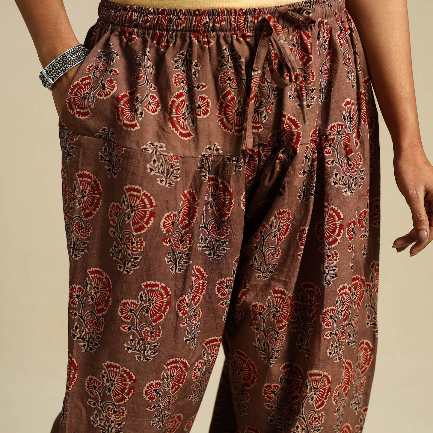 Brown Block Print Cotton Ajrakh Salwar