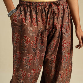 Brown Block Print Cotton Ajrakh Salwar