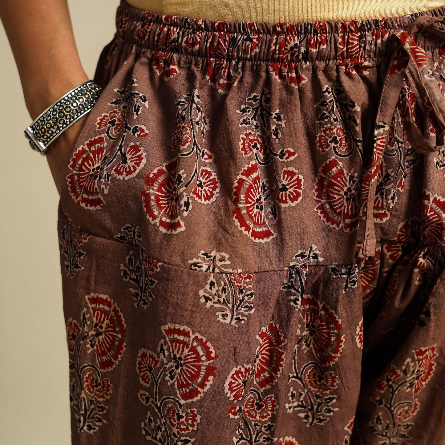 Brown Block Print Cotton Ajrakh Salwar