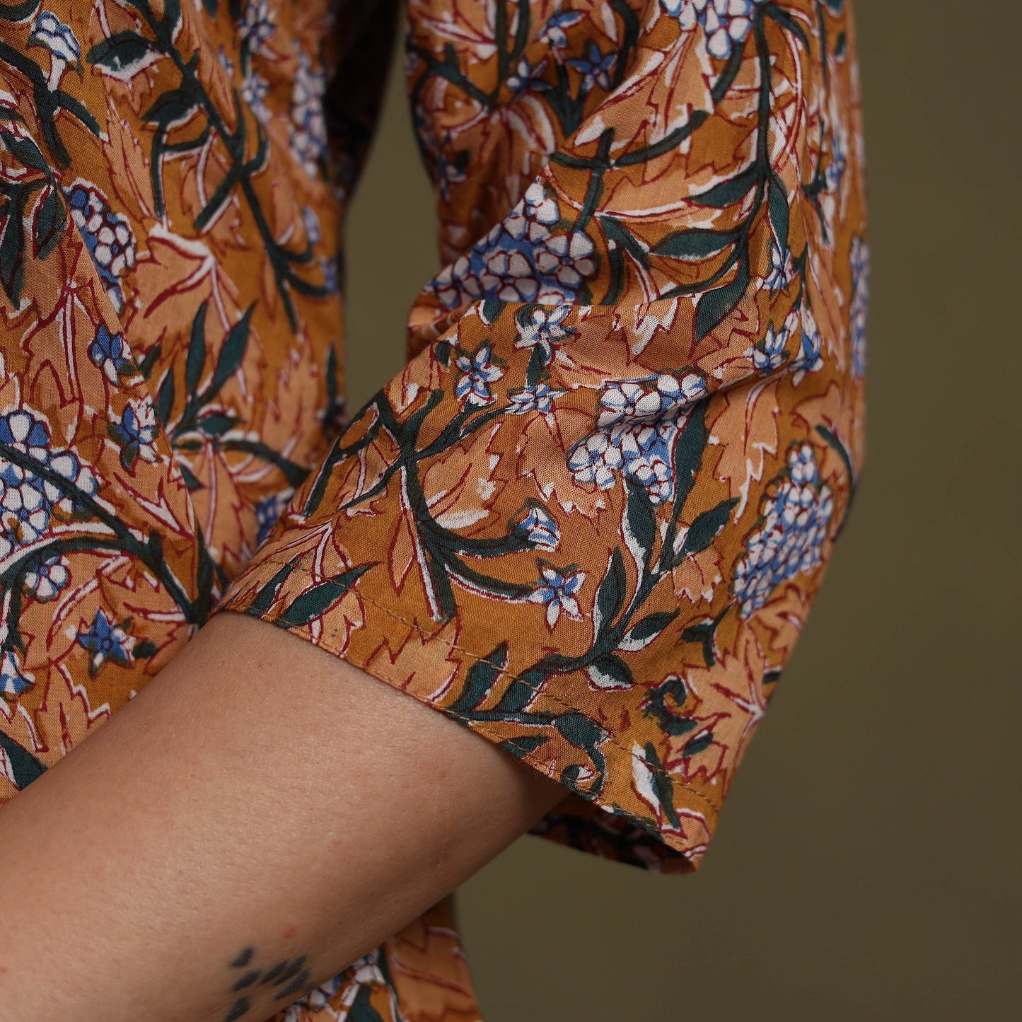 Brown Cotton Sanganeri Block Print Co-Ord Set