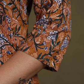 Brown Cotton Sanganeri Block Print Co-Ord Set