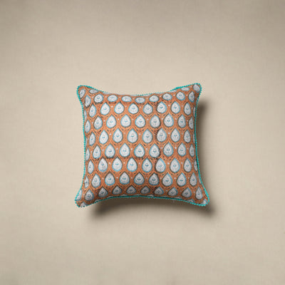 Cotton sanganeri cushion cover 08 - handcrafted
