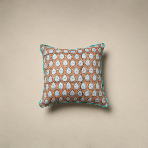 Cotton sanganeri cushion cover 08 - handcrafted