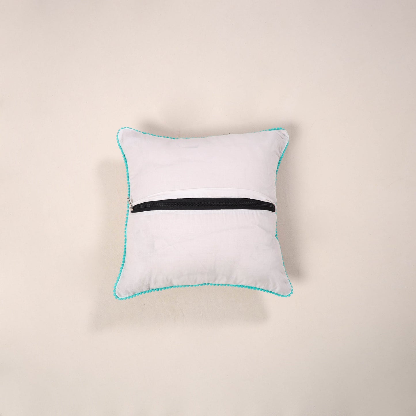 Brown - cotton sanganeri cushion cover 16 - handcrafted