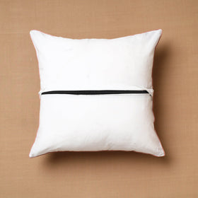 Brown - Block Print Cotton Sanganeri Cushion Cover (16 x 16 in) 34