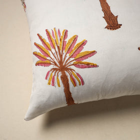 Cotton sanganeri cushion cover (16 x 16 in) 77 - handcrafted