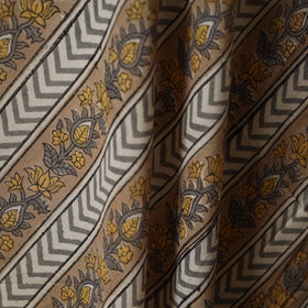 Brown - cotton sanganeri fabric 01 - handcrafted
