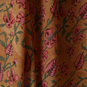 Brown - cotton sanganeri fabric 02 - handcrafted