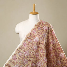  Brown Block Print Cotton Sanganeri Fabric