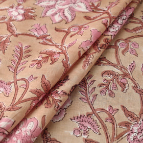  Brown Block Print Cotton Sanganeri Fabric