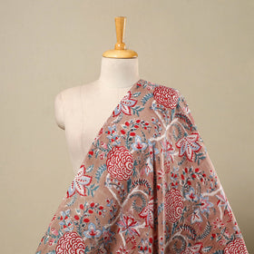Brown Block Print Cotton Sanganeri Fabric