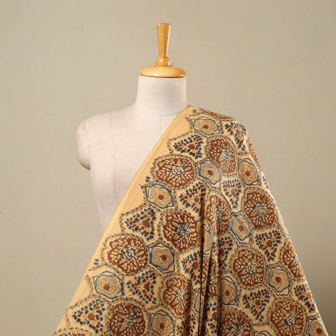 Brown Block Print Cotton Sanganeri Fabric