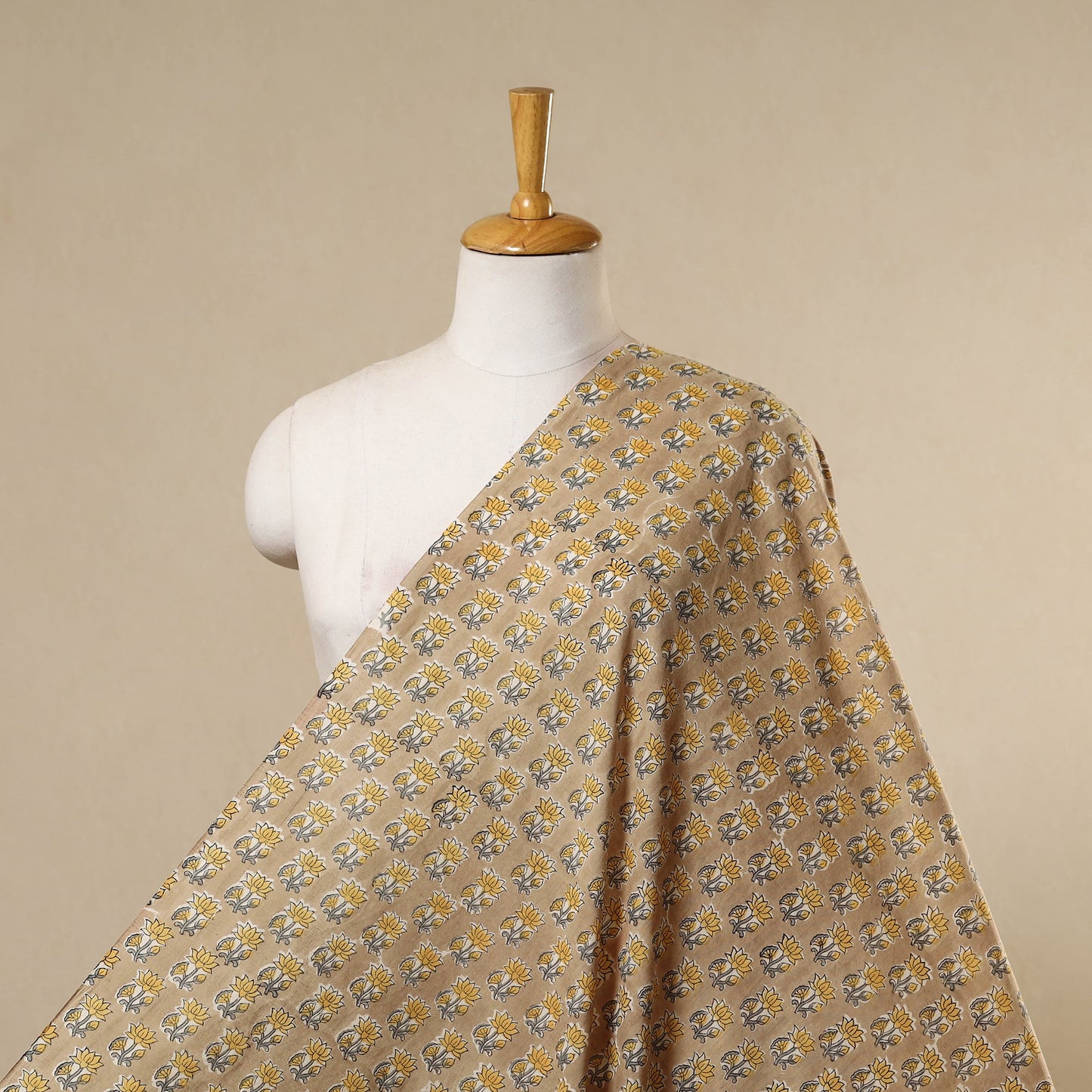Brown - cotton sanganeri fabric 07 - handcrafted
